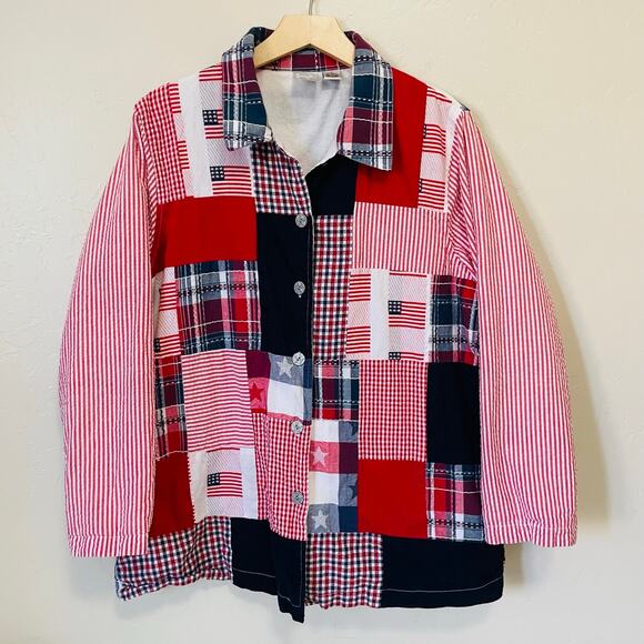 🔥VINTAGE American Flag Patchwork Jacket - Picture 4 of 10